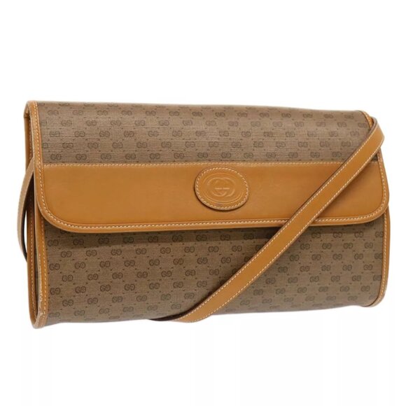 GUCCI Micro GG Supreme Shoulder Bag PVC Beige - Picture 1 of 7